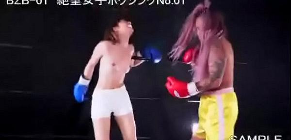  Yuni DESTROYS skinny female boxing opponent - BZB01 Japan Sample